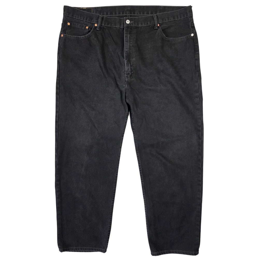 Levis 550 Black Relaxed Fit Tapered Leg Jeans Men 44x30 Denim Pants Retro Casual